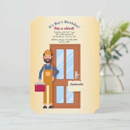 De uitnodiging van Locksmith (Staand voorkant)