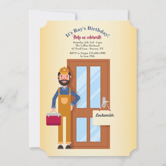De uitnodiging van Locksmith (Voorkant)