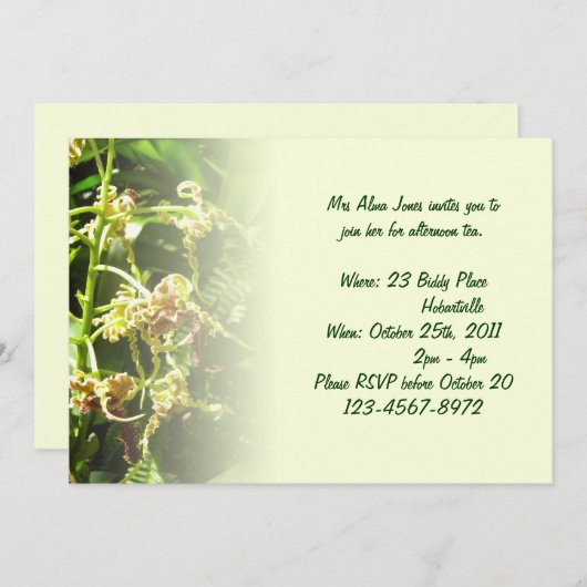 De Uitnodiging van orchideeën (Voorkant / Achterkant)