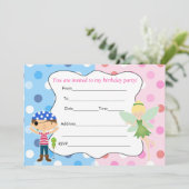 De uitnodiging van Pirate Fairy Birthday vult in (Staand voorkant)
