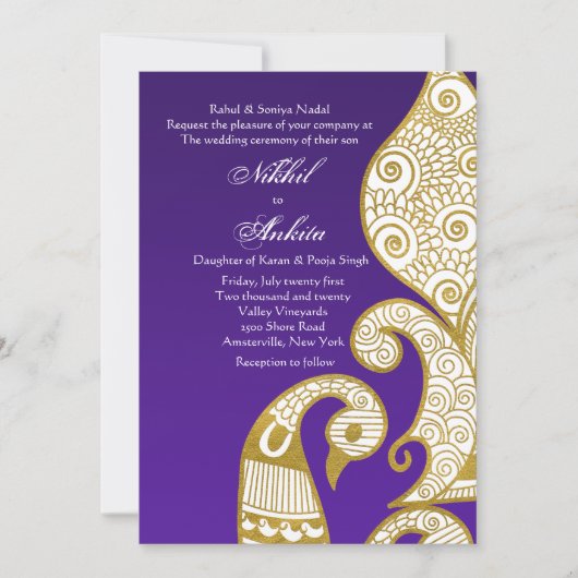 De uitnodiging van Swan Golden (Voorkant)