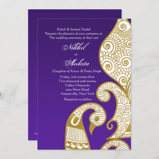 De uitnodiging van Swan Golden (Voorkant / Achterkant)