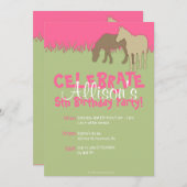 De uitnodiging van twee bruine paarden van het mei (Voorkant / Achterkant)