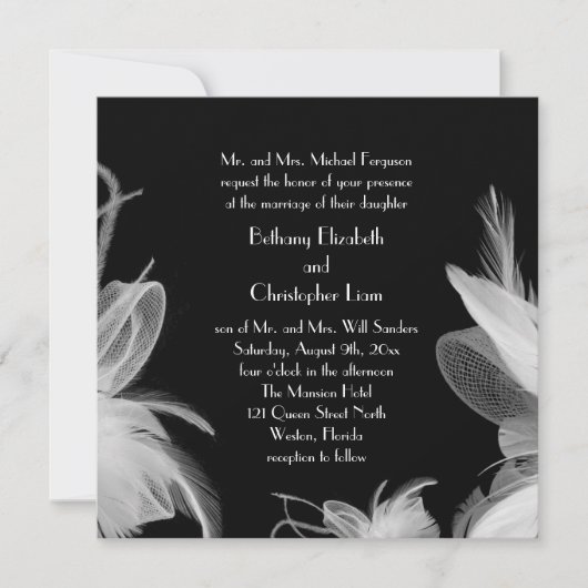 De uitnodiging voor bruiloft van 1920 (Voorkant)