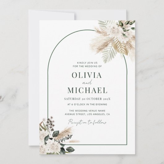 de uitnodiging voor de bruiloft van de moderne aar (Voorkant)