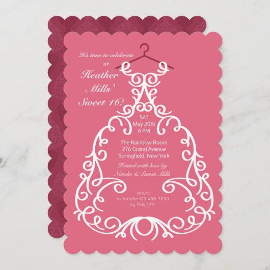 De uitnodiging voor de feestjurk (Voorkant / Achterkant)