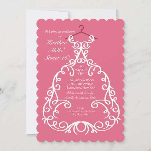 De uitnodiging voor de feestjurk (Voorkant)