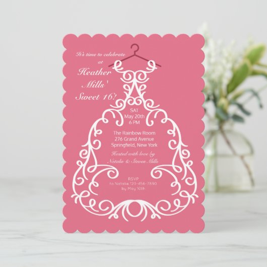 De uitnodiging voor de feestjurk (Staand voorkant)