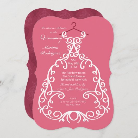 De uitnodiging voor de feestjurk (Voorkant / Achterkant)