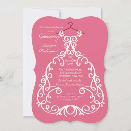 De uitnodiging voor de feestjurk (Voorkant)