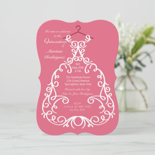 De uitnodiging voor de feestjurk (Staand voorkant)