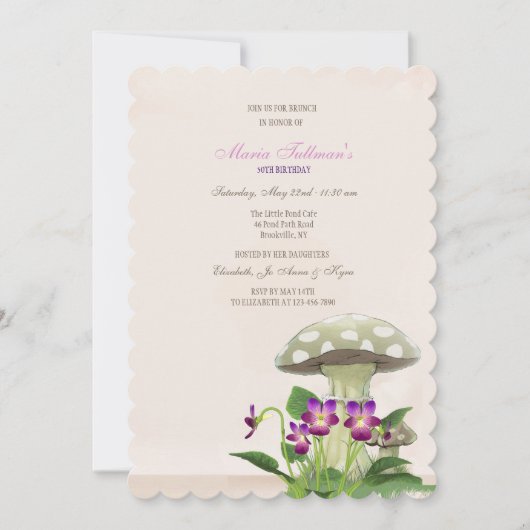 De uitnodiging voor de paddestoelentuin (Voorkant)