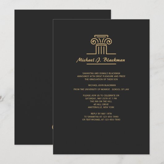 de uitnodiging voor de pijler (Voorkant / Achterkant)