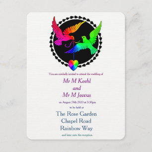 De uitnodiging voor de Rainbow Gay Wedding