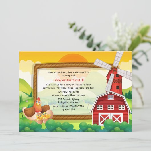 De uitnodiging voor de Rode Barn (Staand voorkant)