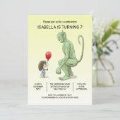 De uitnodiging voor de verjaardag van het meisje e (Staand voorkant)