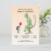 De uitnodiging voor de verjaardag van het meisje e (Staand voorkant)