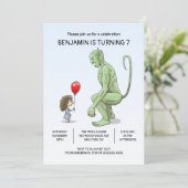 De uitnodiging voor de verjaardag van het meisje e (Staand voorkant)