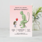 De uitnodiging voor de verjaardag van het meisje e (Staand voorkant)