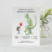 De uitnodiging voor de verjaardag van het meisje e (Staand voorkant)