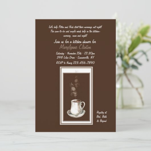 De uitnodiging voor een brouwdouche (Staand voorkant)