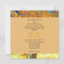 De uitnodiging voor het bruiloft van de Mulberry T