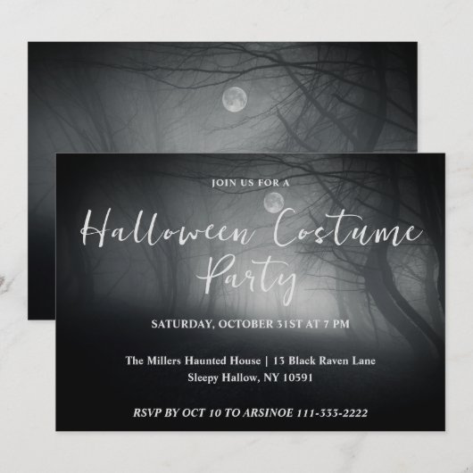 De uitnodiging voor het Dark Forest Party (Voorkant / Achterkant)