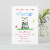 De uitnodiging voor het derde verjaardagsfeestje v (Staand voorkant)