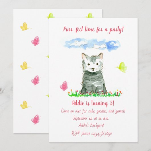 De uitnodiging voor het derde verjaardagsfeestje v (Voorkant / Achterkant)