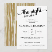 De uitnodiging voor het diner op de avond voor de  (Voorkant / Achterkant)