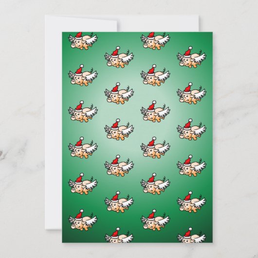 De uitnodiging voor het Flying Christmas Pig Party (Achterkant)