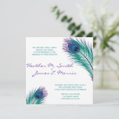 De uitnodiging voor het huwelijk van Classy Peacoc (Staand voorkant)