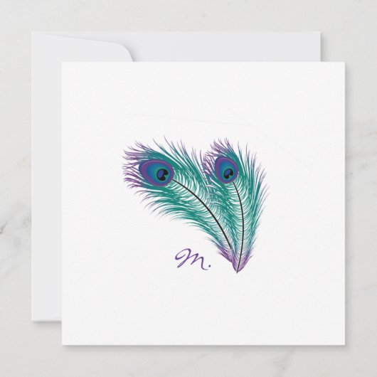 De uitnodiging voor het huwelijk van Classy Peacoc (Achterkant)