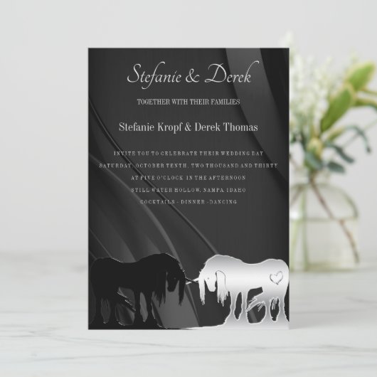 De uitnodiging voor het huwelijk van de Mystical U (Staand voorkant)