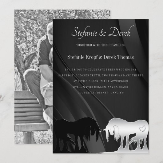 De uitnodiging voor het huwelijk van de Mystical U (Voorkant / Achterkant)