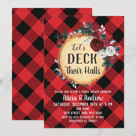 De uitnodiging voor het kerstfeest overdoen (Voorkant / Achterkant)