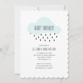 De uitnodiging voor het moderne baby shower. Blauw