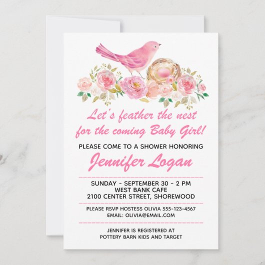 De uitnodiging voor het Nest Baby shower aanpassen (Voorkant)