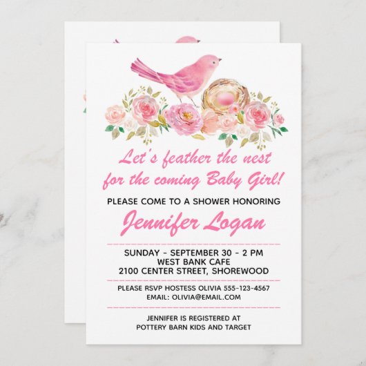 De uitnodiging voor het Nest Baby shower aanpassen (Voorkant / Achterkant)