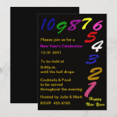 De uitnodiging voor het nieuwe jaar aftellen (Voorkant / Achterkant)