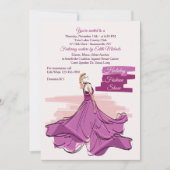 De uitnodiging voor het Violet Gown Mode Show (Voorkant)