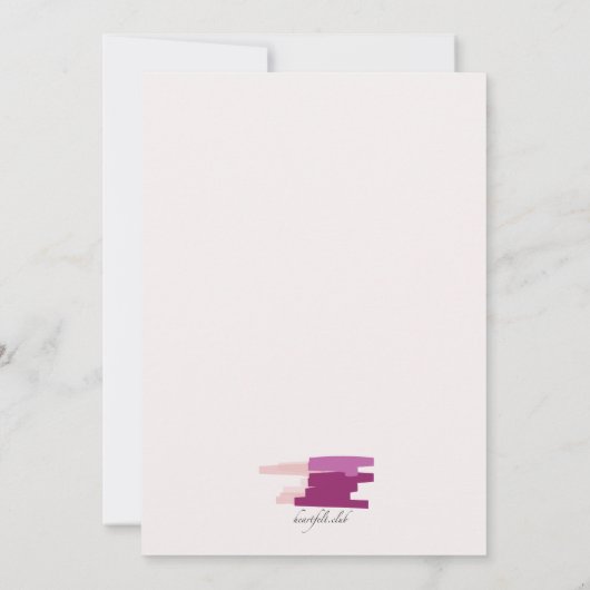 De uitnodiging voor het Violet Gown Mode Show (Achterkant)