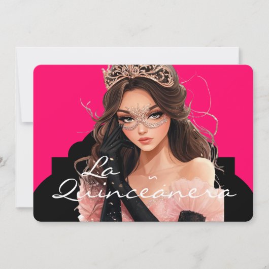 De uitnodiging voor La Quinceanera (Voorkant)