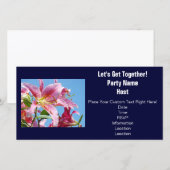 De Uitnodigingen Lily Flowers van de partij laten (Voorkant / Achterkant)