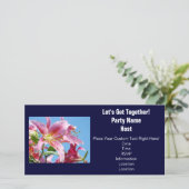 De Uitnodigingen Lily Flowers van de partij laten (Staand voorkant)