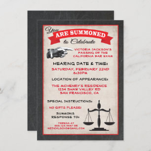 De uitnodigingen van de Bar Exam Law School zijn g