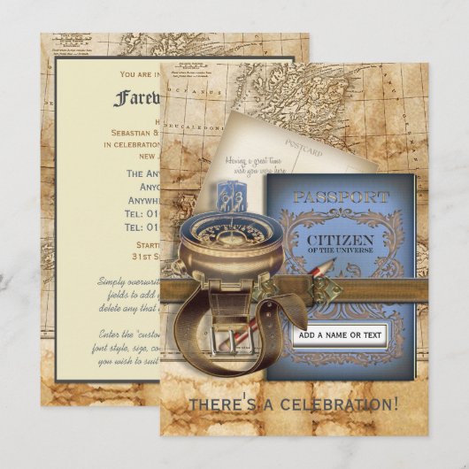 De uitnodigingen van de deelnemers aan het middelp (Voorkant / Achterkant)