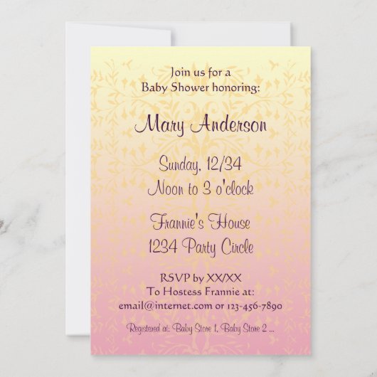 De Uitnodigingen van de Douche van de Douane van (Achterkant)