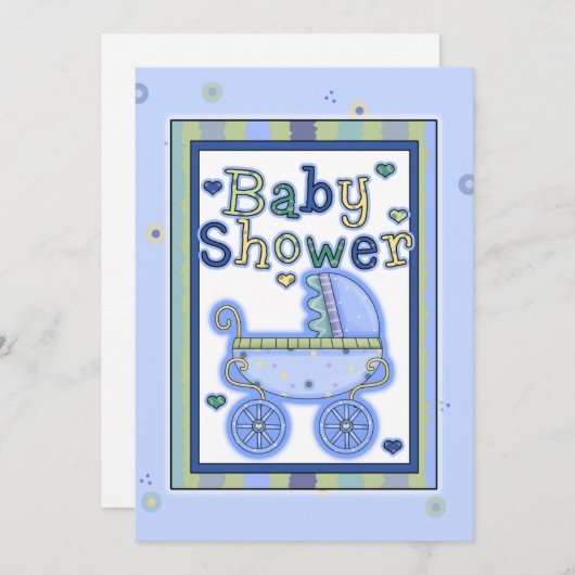 De Uitnodigingen van de Douche van het Vervoer van (Voorkant / Achterkant)