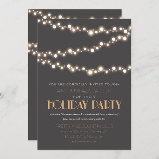 De Uitnodigingen van de Partij van de Vakantie van (Voorkant / Achterkant)